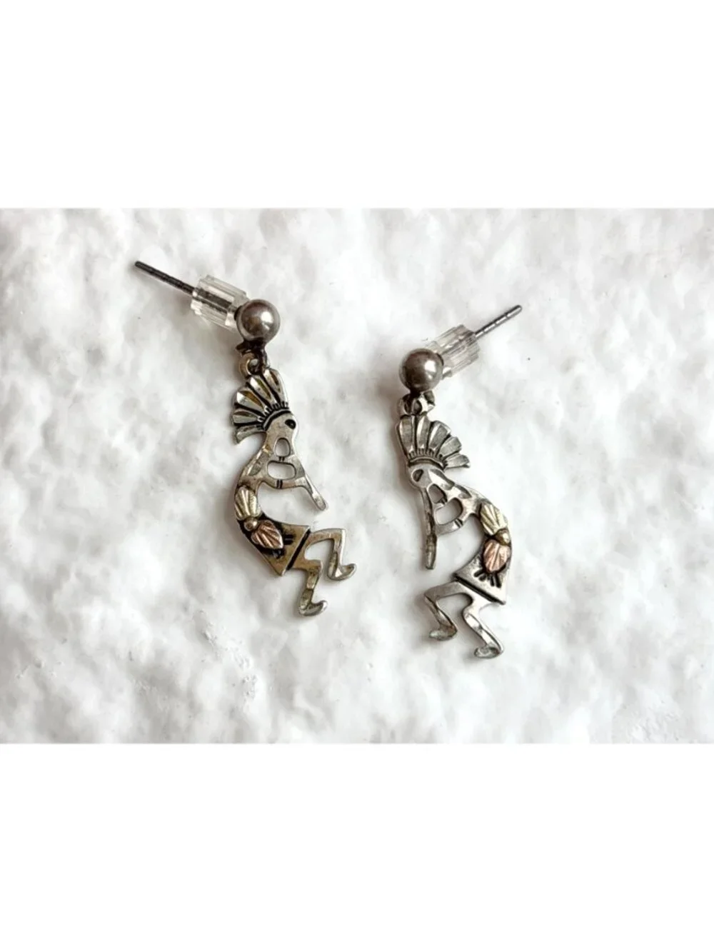 Wheeler Manufacturing SW Kokopelli Deity Vintage Sterling Silver 925 Earrings